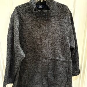 Lands' End Women's Gray Fleece Coat